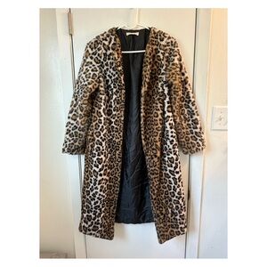 Bear Dance Leopard Print Faux Fur Coat Small
